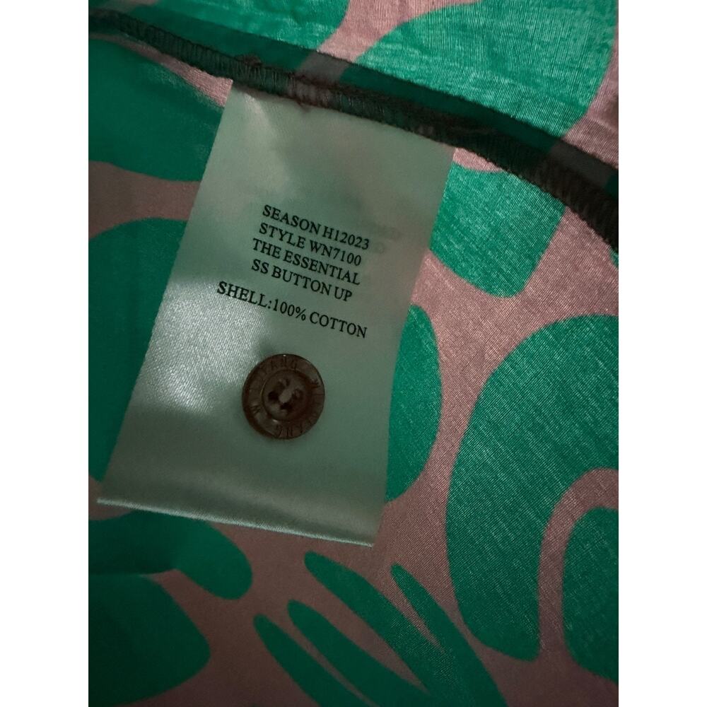 WildFang The Empower Polo Short Sleeve Button Up Shirt Green Pink SMALL NEW - Picture 4 of 5